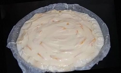 вылейте сверху крем с маскарпоне