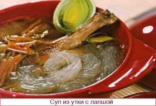 Суп из утки с лапшой